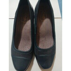 Clarks Womens Size 6.5 M Neala Moon Wedge Dark Blue 66412